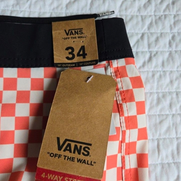 Vans Era Men Boardshorts Orange Black Amd White New 052025 - Picture 8 of 9
